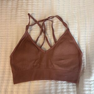 Aerie Ribbed Strappy Bralette - Mauve